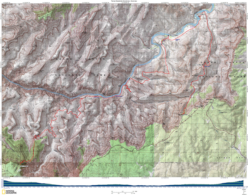 Map of The Tanner-Escalante-Grandview Route