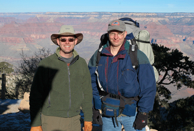 Bill and Kevin ready to embark down South Kaibab