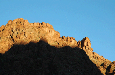 Sunrise kissing the walls of Bright Angel canyon
