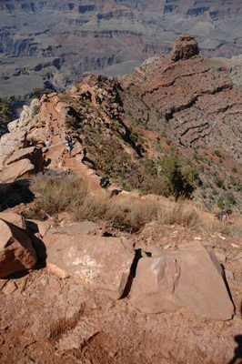 O'Neill Butte and traffic on South Kaibab