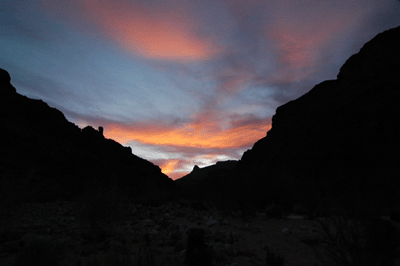 Sunset over Grand Canyon from Ninety Four Mile Rapids