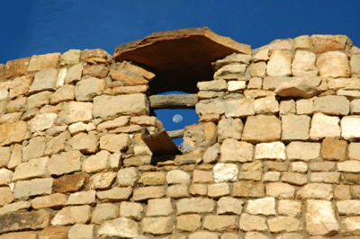 The Moon through Desert View Watch Tower
