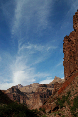 Looking north through Red Canyon with Solomon Temple (below right) visible in the distance