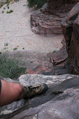 Beginning the descent of the Papago wall