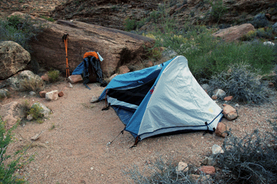 Bill's camp in Cremation Creek Canyon