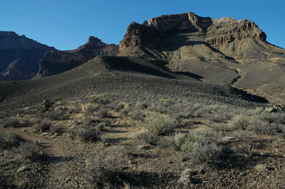 Looking toward Cedar Ridge and O'Neill Butte in anticipation of reaching the South Kaibab trail