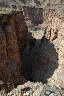 Looking through Seventyfive Mile Canyon towards the river