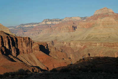 Arriving at Plateau Point to enjoy the sunset