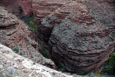 A view into deep, winding Hance Creek Canyon
