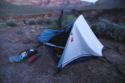 My campsite above Agate Canyon on the east rim
