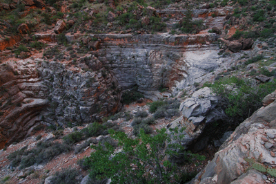 A major pour off near the head of Travertine Canyon