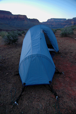 One-man tent on Le Conte Plateau