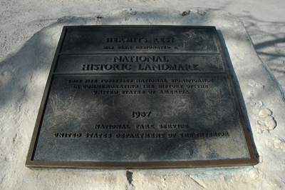 National Historic Landmark Plaque at Hermit's Rest