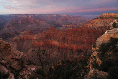 Sunset washes over Grand Canyon