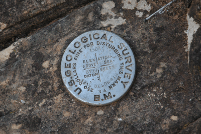 U.S. Geological Survey benchmark along the Grandview Trail