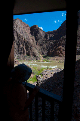 Looking across the Colorado River from the front porch of the bathrooms at the mouth of Pipe Creek