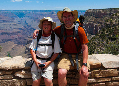 Sitting on the South Rim after completing our hike