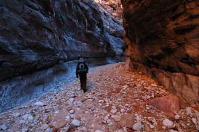Hiking the Redwall Narrows in lower Jumpup