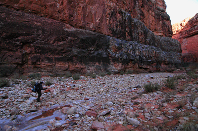 Hiking upstream in Kanab Creek Canyon