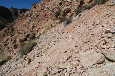The Nankoweap Trail below Tilted Mesa