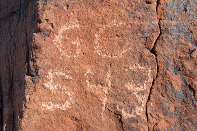 An archaeological survey marker from the 1960 Schwartz expedition in eastern Grand Canyon