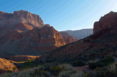 Kwagunt Canyon shines golden in the early morning light