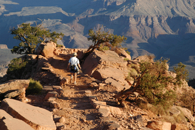 John hikes the spine of the South Kaibab