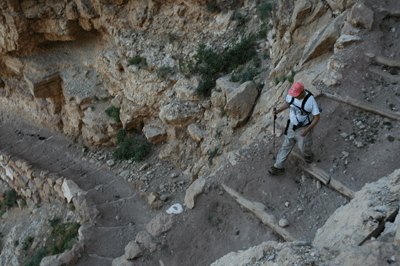 Dennis descending through the Kiabab