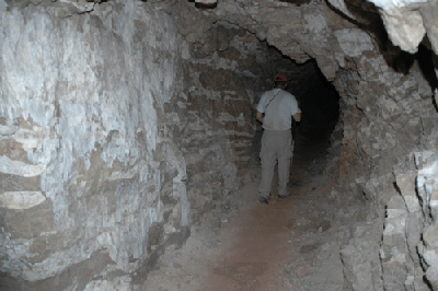 Dennis exploring Pete Berry's Copper Mine