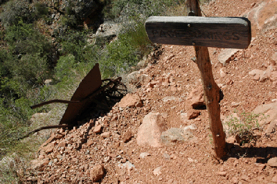 A sign marks the trail to Page Spring
