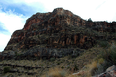 Looking up towards the west fork of Horseshoe Mesa