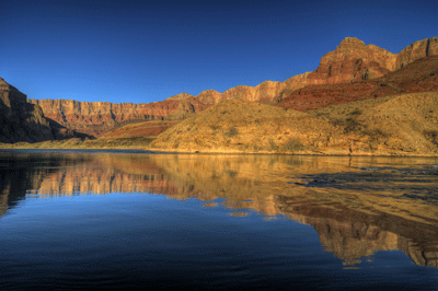 An HDR image of Palisades of the Desert at the Golden Hour
