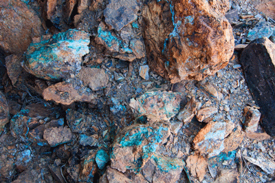 Copper ore in Basalt Canyon