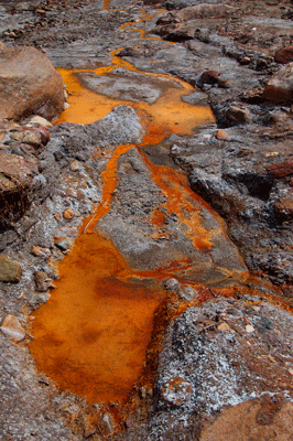 Colorful water pockets in Lava Creek