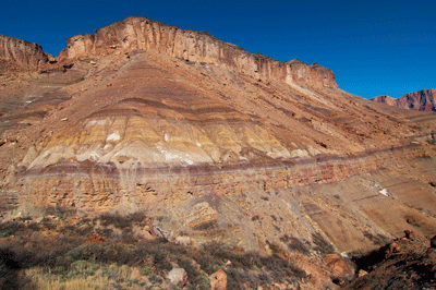 Tapeats and exposed Super Group layers in Basalt Canyon