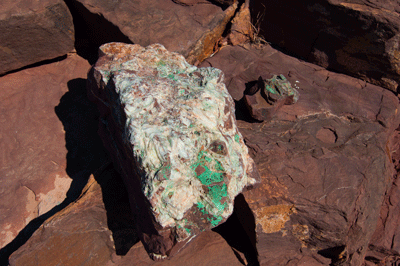 Copper ore found along the Colorado River