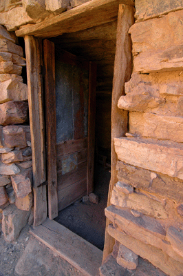 The doorway to Beamer's cabin