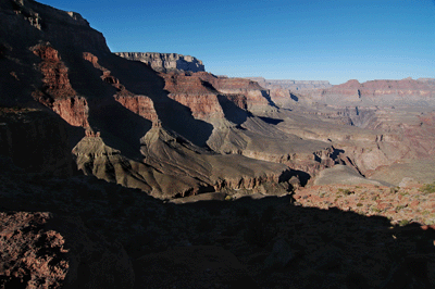 Looking west toward Yavapai Point from the South Kaibab Trail