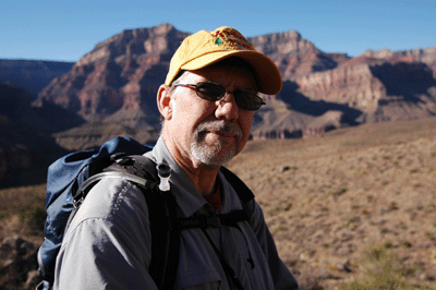 Portrait of a hiker. Dennis Foster reflects on just having completed a route north of the river from Nankoweap to Kanab Creek.