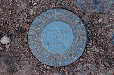 A USGS marker found along the River Trail