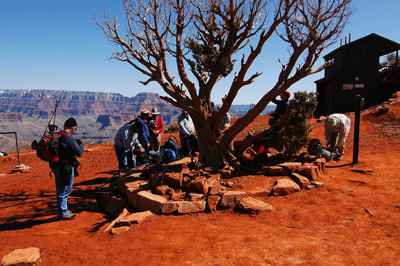 Taking a break at the Rest Area on South Kaibab